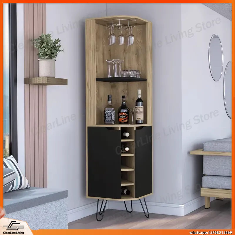Home Bar And Cabinet - Угловой барный шкаф с 6 встроенными