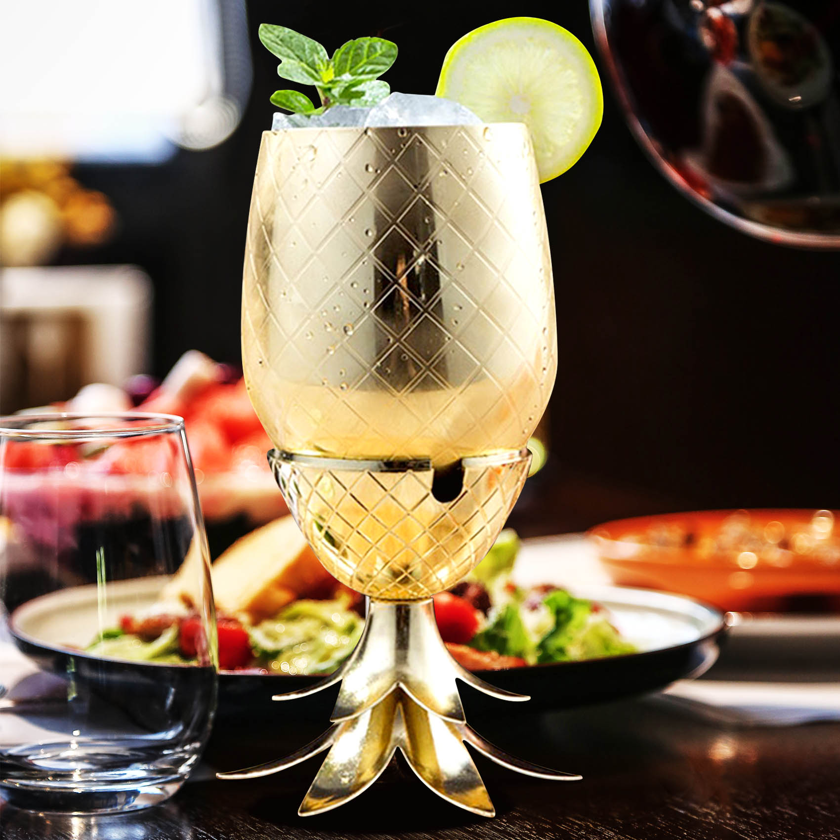 Home Bar And Restaurant - ABLA-Ананасовый коктейльный бокал, металлическая чашка, бокал