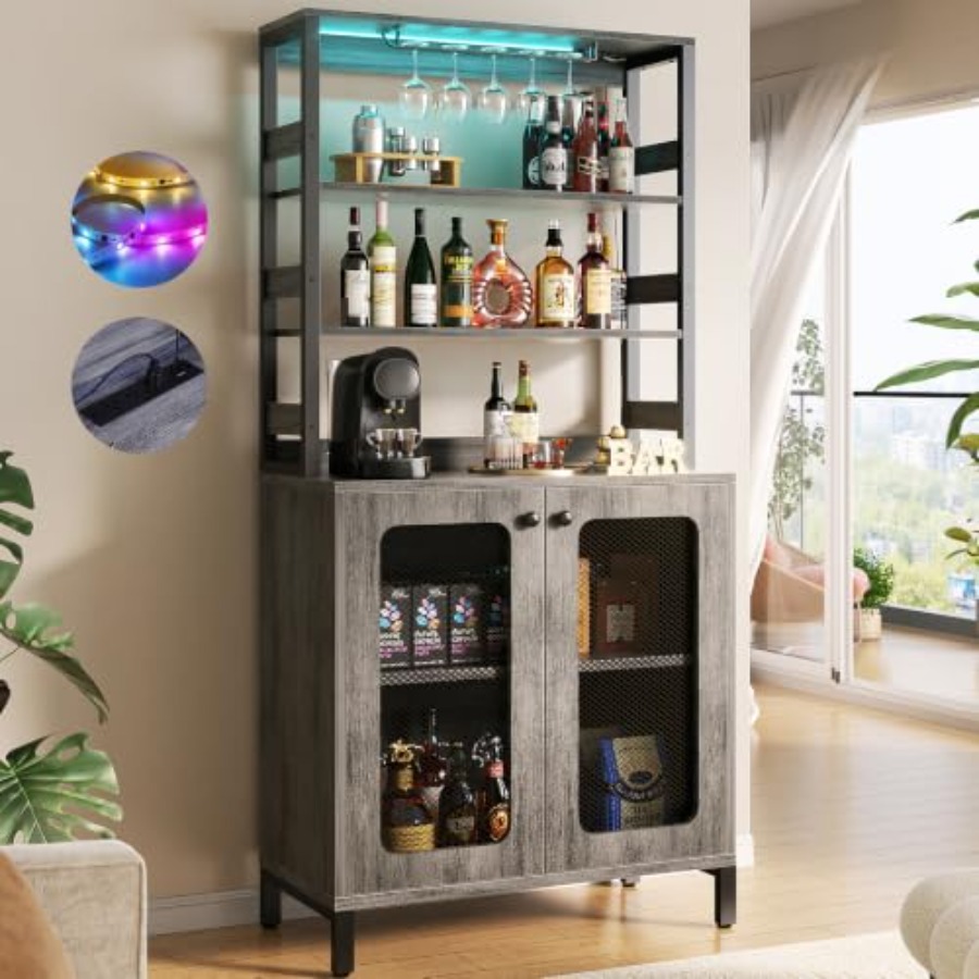 Home Bar Setup - Барный шкаф с розетками для домашнего