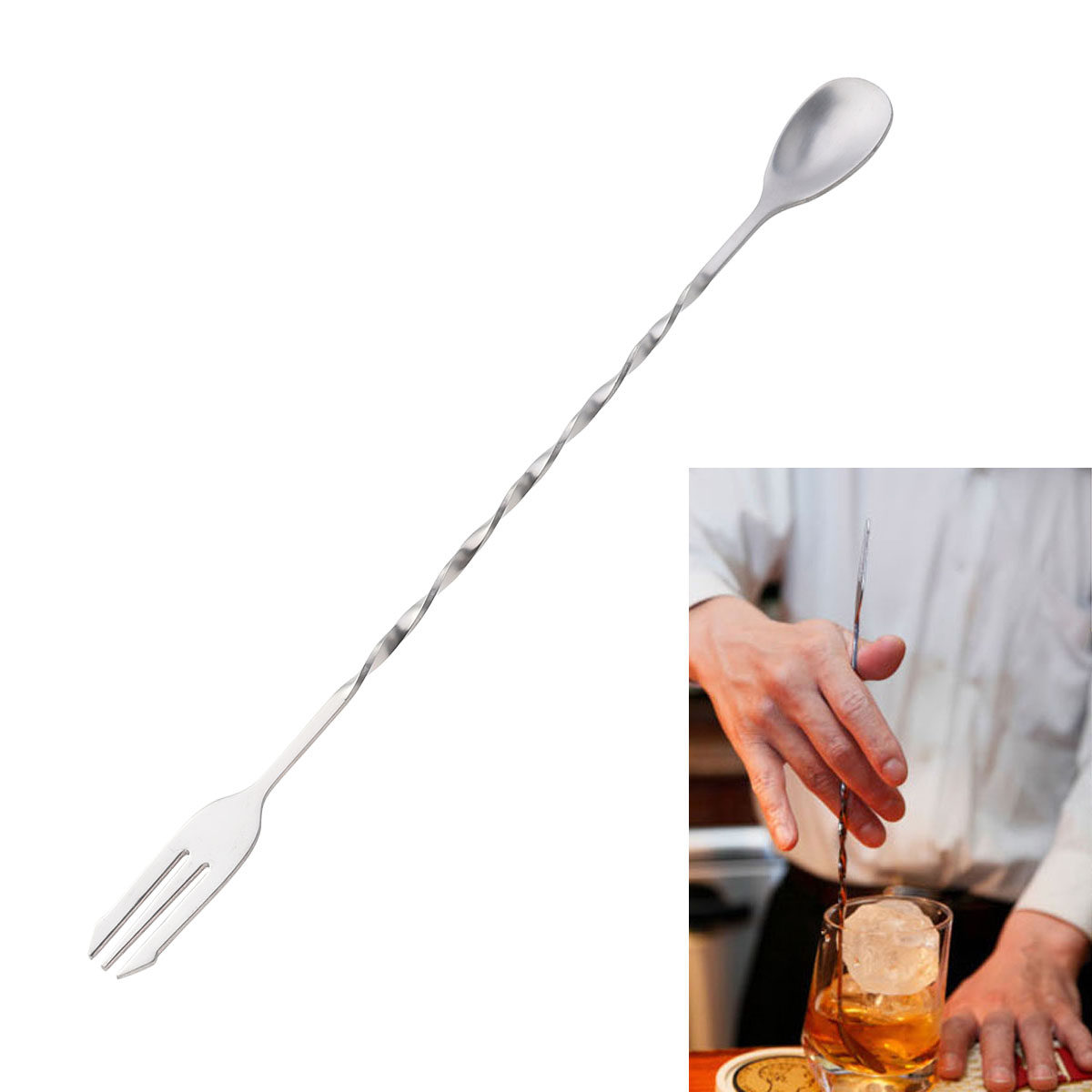 Коктейльная ложка-вилка из нер – обзор и цена Bar Spoon Twisted