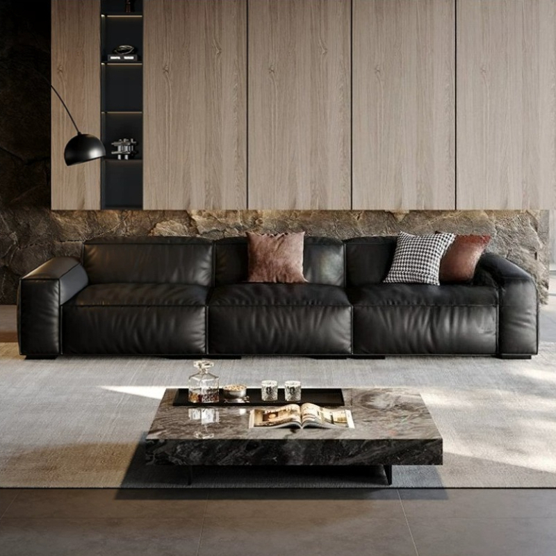 Кожаные черные роскошные диван – обзор и цена Home Barcelona